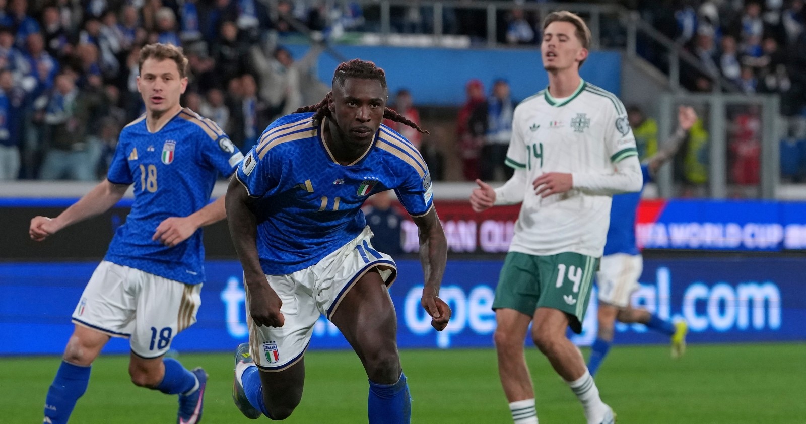Italien vs Nordirland: Moise Kean feiert seinen Treffer zum 2:0.
