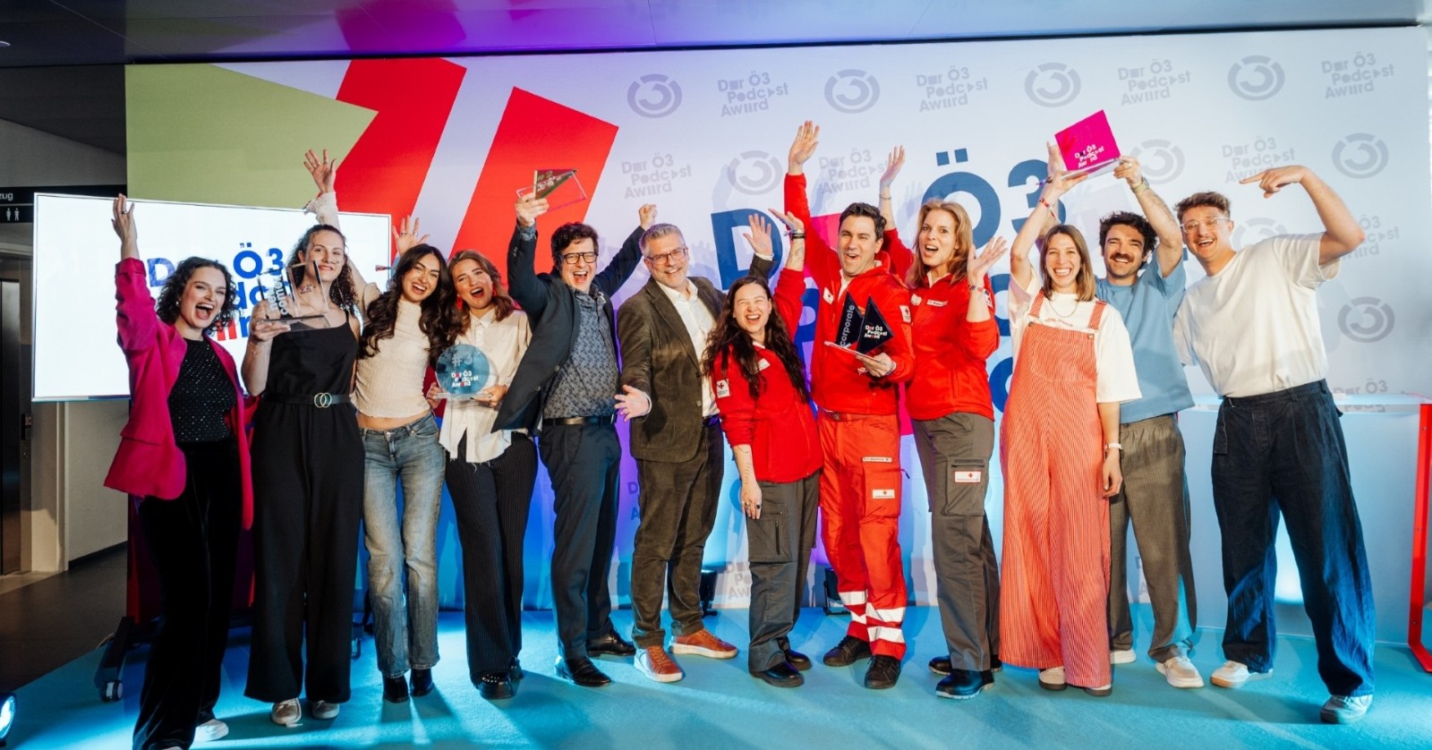 Gewinner des Ö3-Podcast-Award 2026 bei der Preisverleihung.