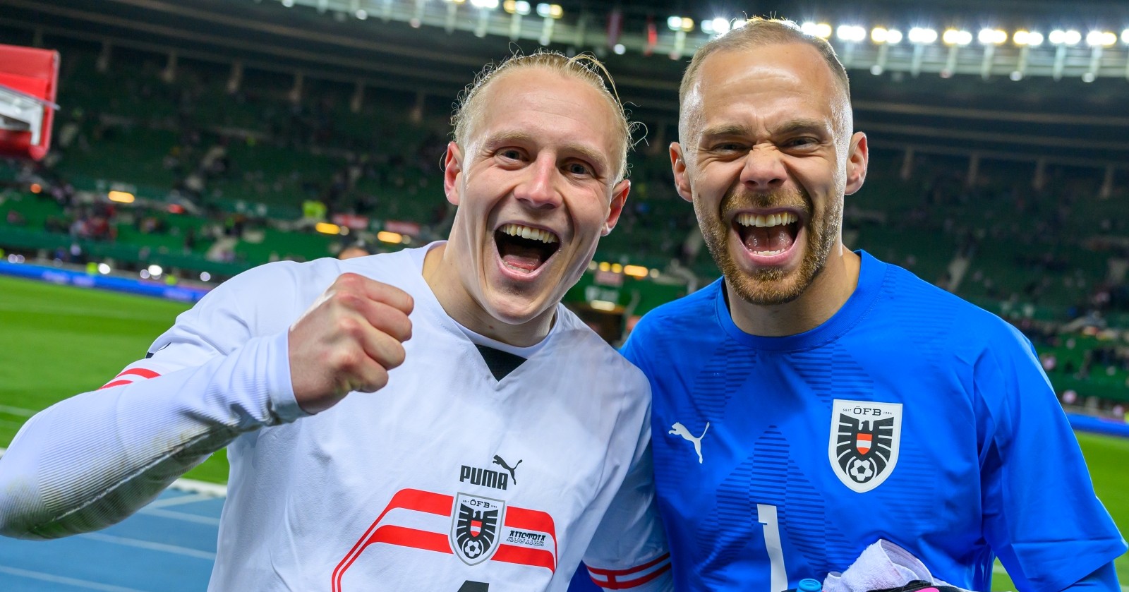 Xaver Schlager und Alexander Schlager beim Testspiel gegen die Türkei im März 2024.