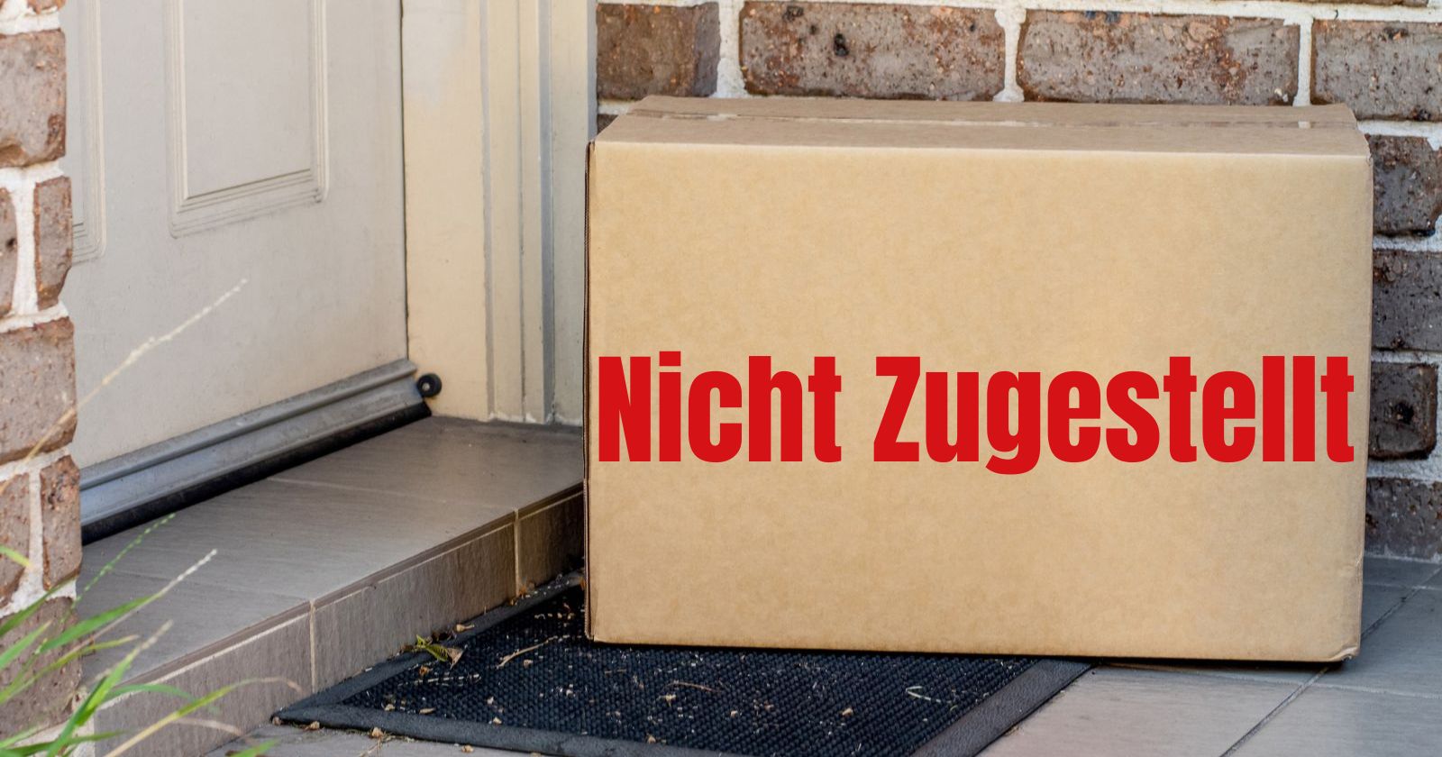 Ein Paket vor einer verschlossenen Haustür