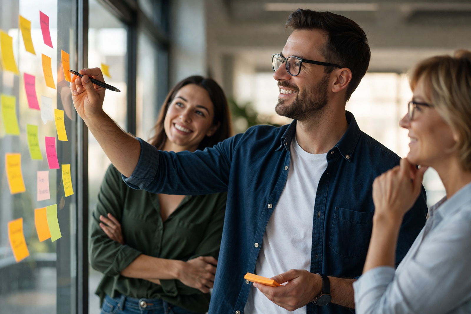 Teammitglieder vor einer gemeinsamen Anzeigetafel | Credit: Trainingday