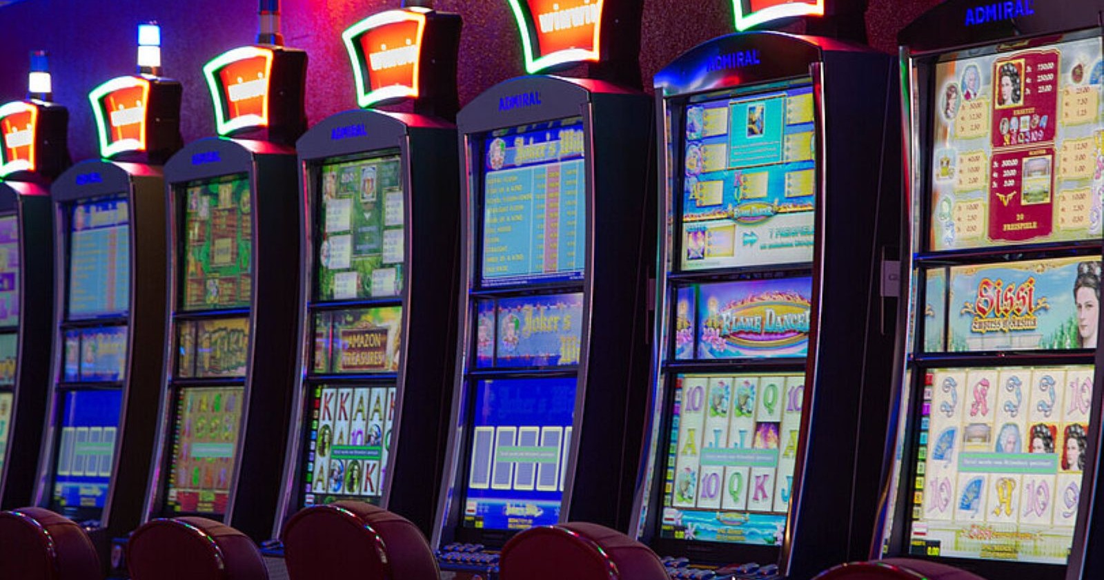 Blick auf Spielautomaten