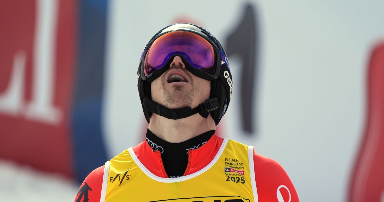 Marc Rochat während eines Slalom-Rennens bei der SKi-WM-2025 in Saalbach-Hinterglemm