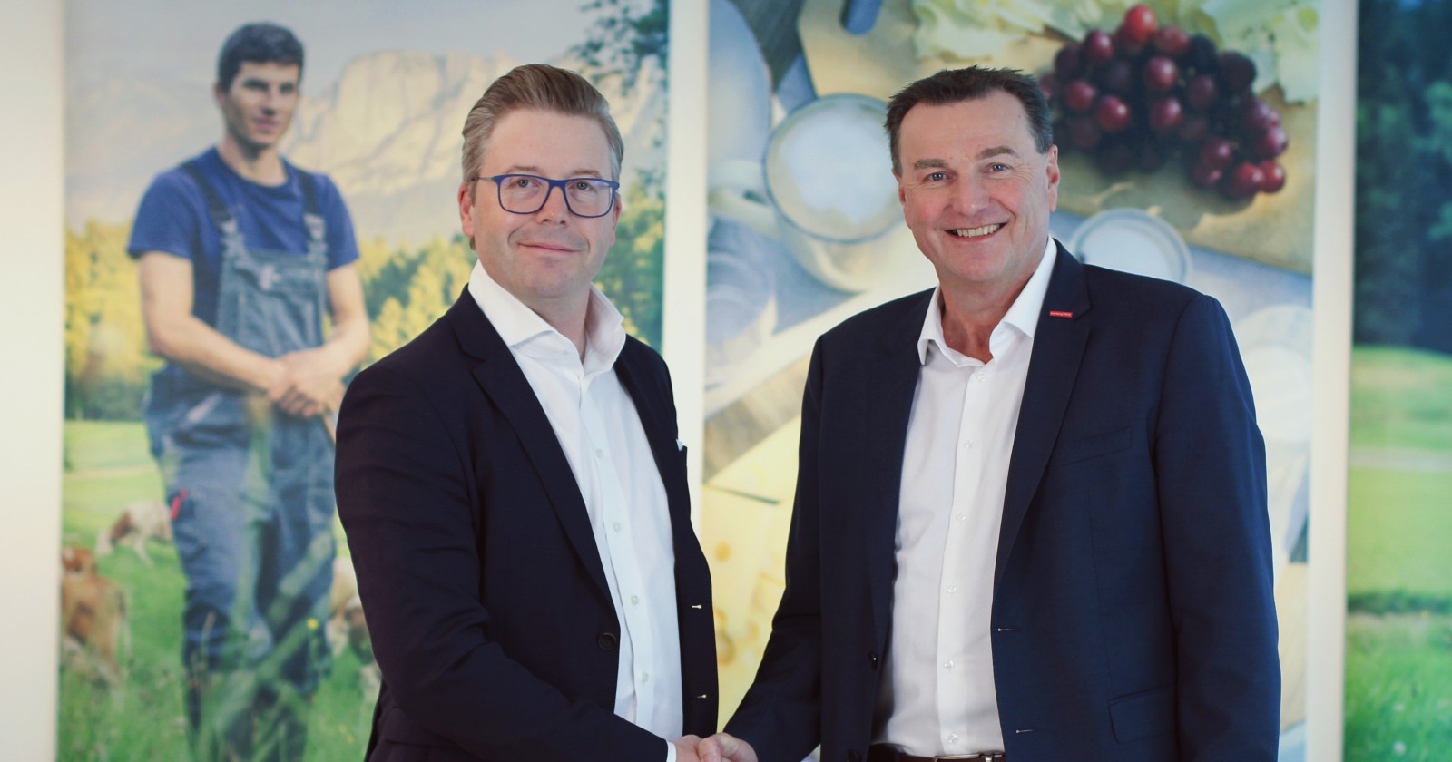 Markus Buchmayr (Geschäftsführer Pinzgau Milch) und Andreas Gasteiger (Geschäftsführer SalzburgMilch) freuen sich auf die Vertiefung der bestehenden Zusammenarbeit.