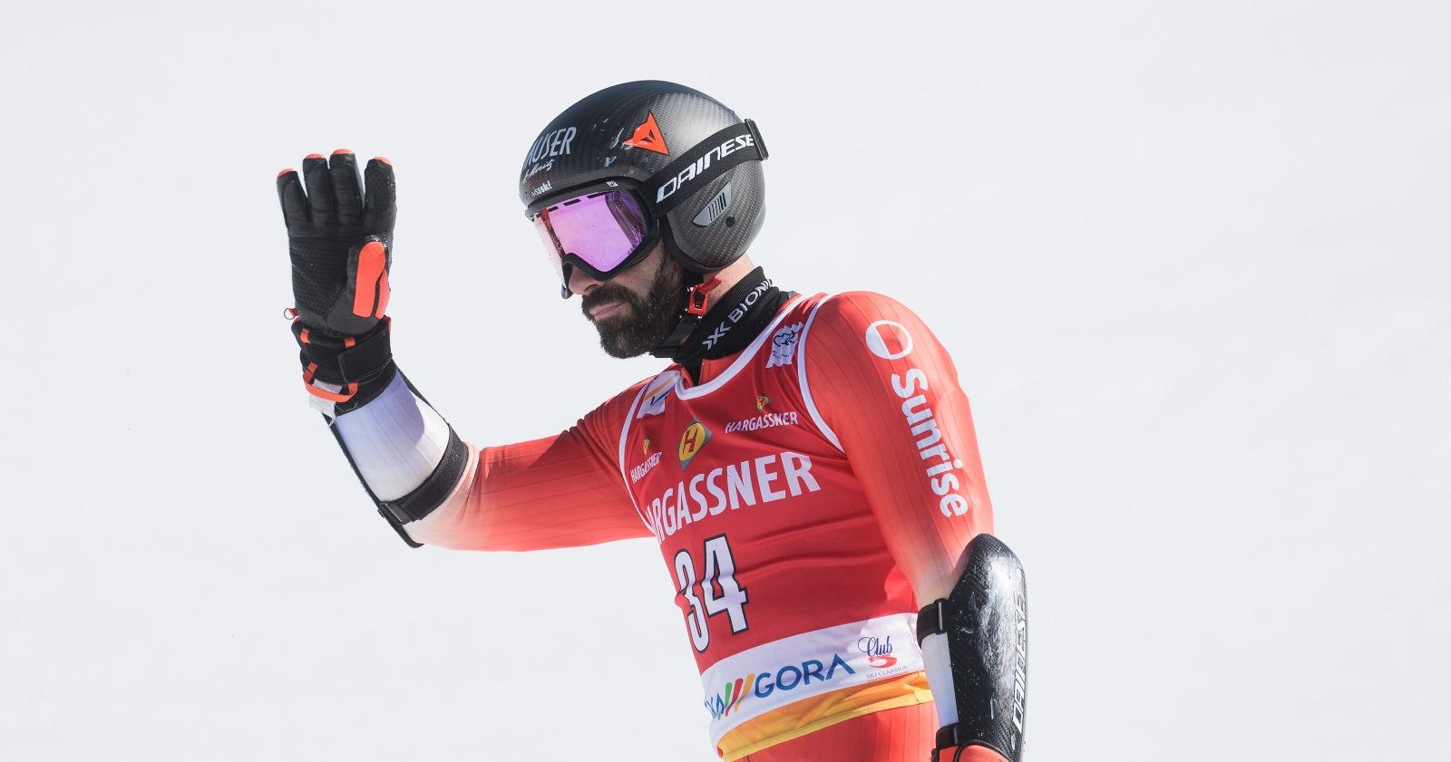 Daniele Sette beim Riesenslalom-Start, konzentrierter Blick vor dem Rennen