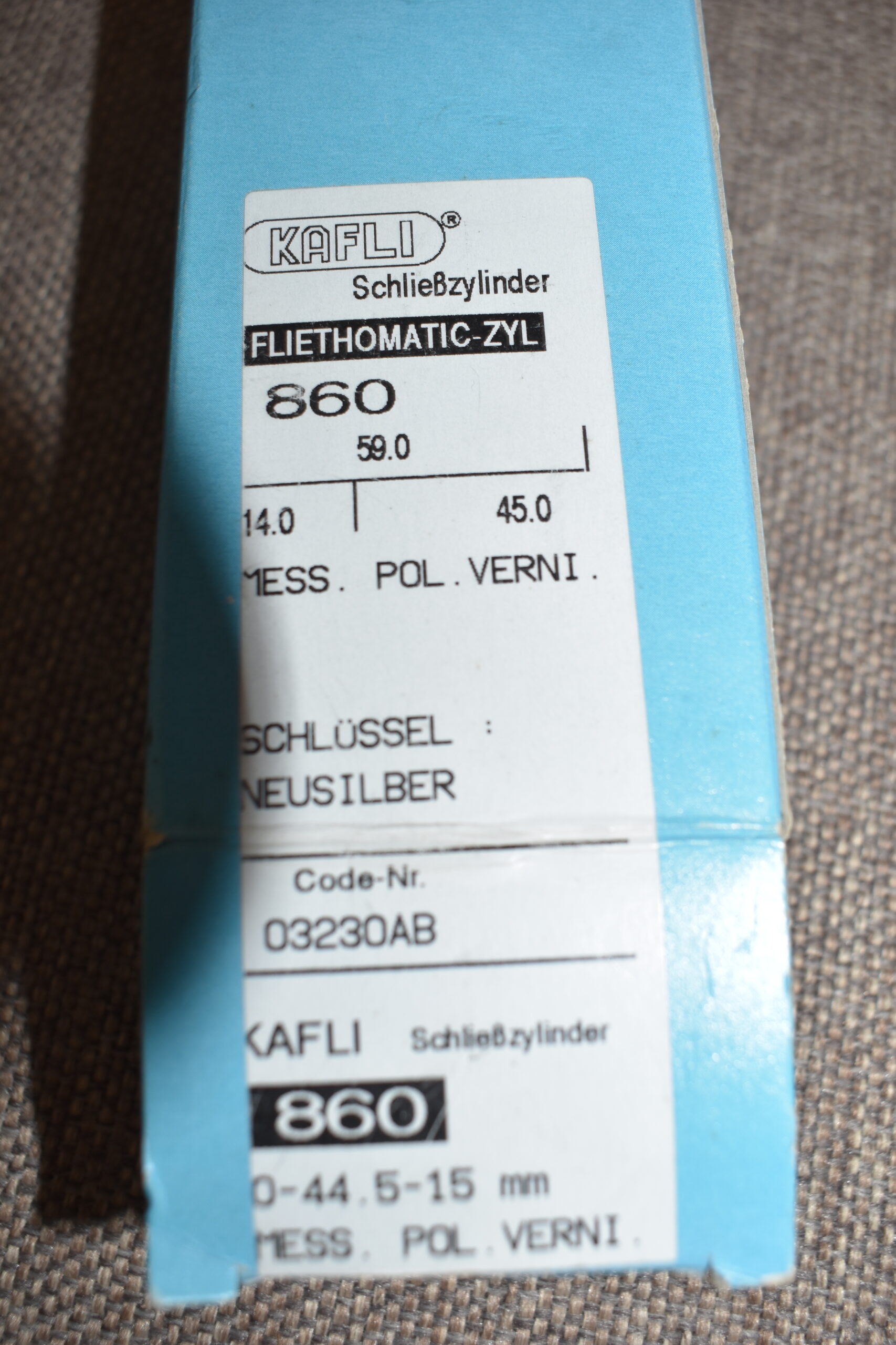 KAFLI Schließzylinder Fliethomatic-ZYL 860