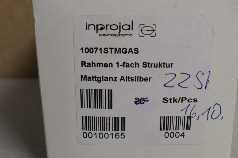 Inprojal Rahmen 1fach Altsilber matt