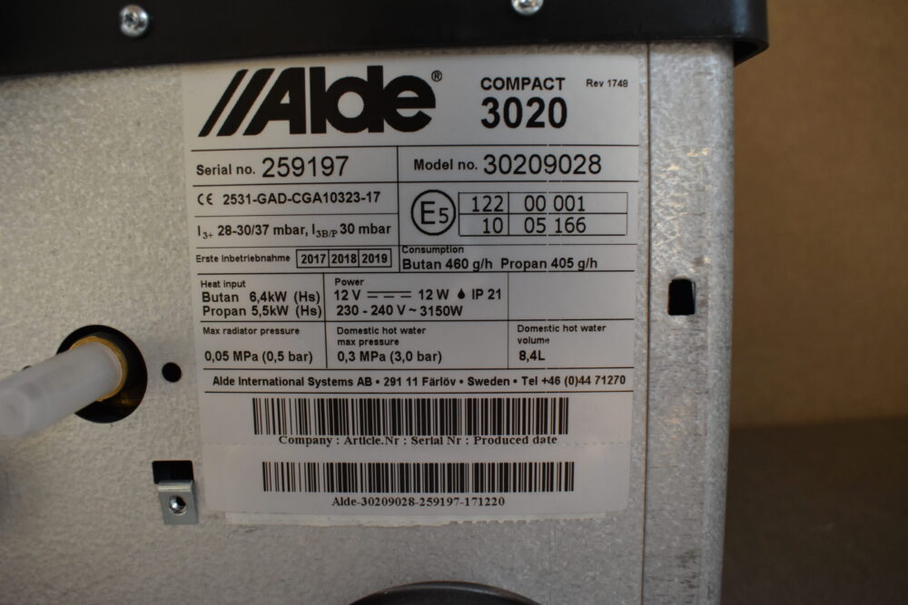 Alde Heizung Compact 3020 Modell: 30209028