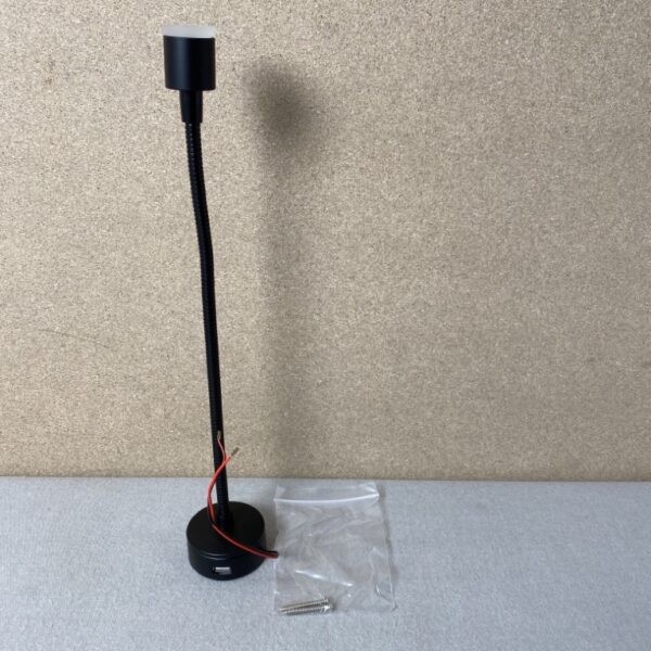 Schwanenhalslampe / Leselampe LED mit USB-Anschluss 28cm Black 12 V
