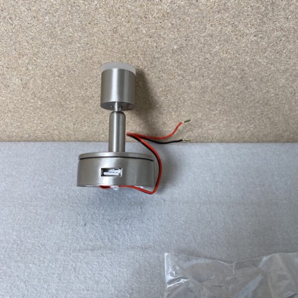 Leselampe LED mit USB-Anschluss 10cm Brushed Chrome 12 V