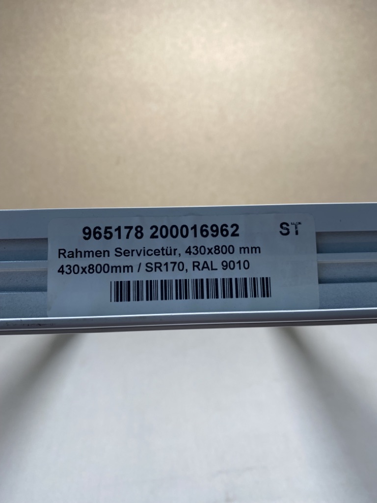 Klappenrahmen für Serviceklappe 430x800mm RAL 9010 Alu pulverbeschichtet