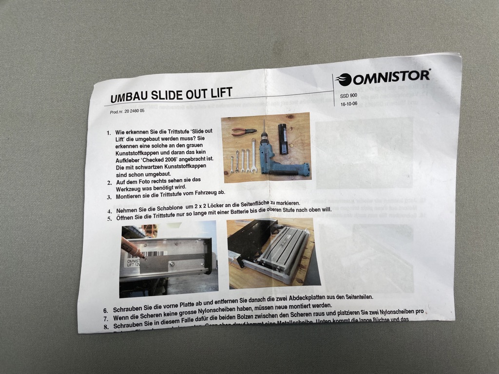 Umbausatz Slide Out Lift für Trittstufe Omnistor, Wohnmobil – Bild 2