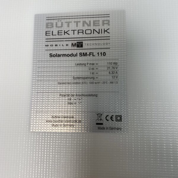 Alternative view of Büttner SM-FL 110 Solarplatte, 110 Watt, mit Zubehör