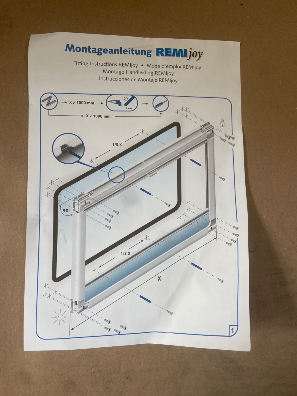 Rollo mit Verdunklung und Fliegenschutz, Remis, 500 x 980 mm