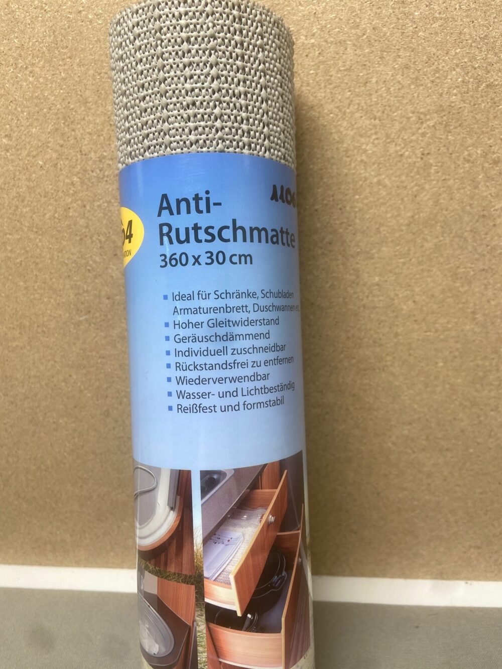 Anti Rutschmatte in grau von Camp 4, Doppelpack , 360 x 30cm