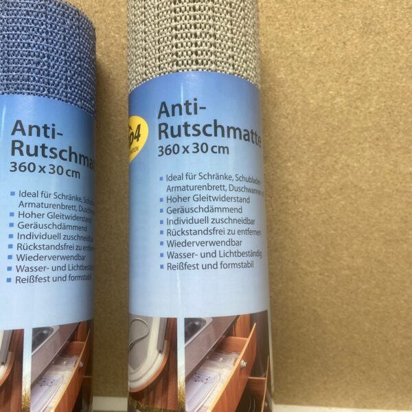 Anti Rutschmatte in grau/blau Camp 4, Doppelpack , 360x30cm
