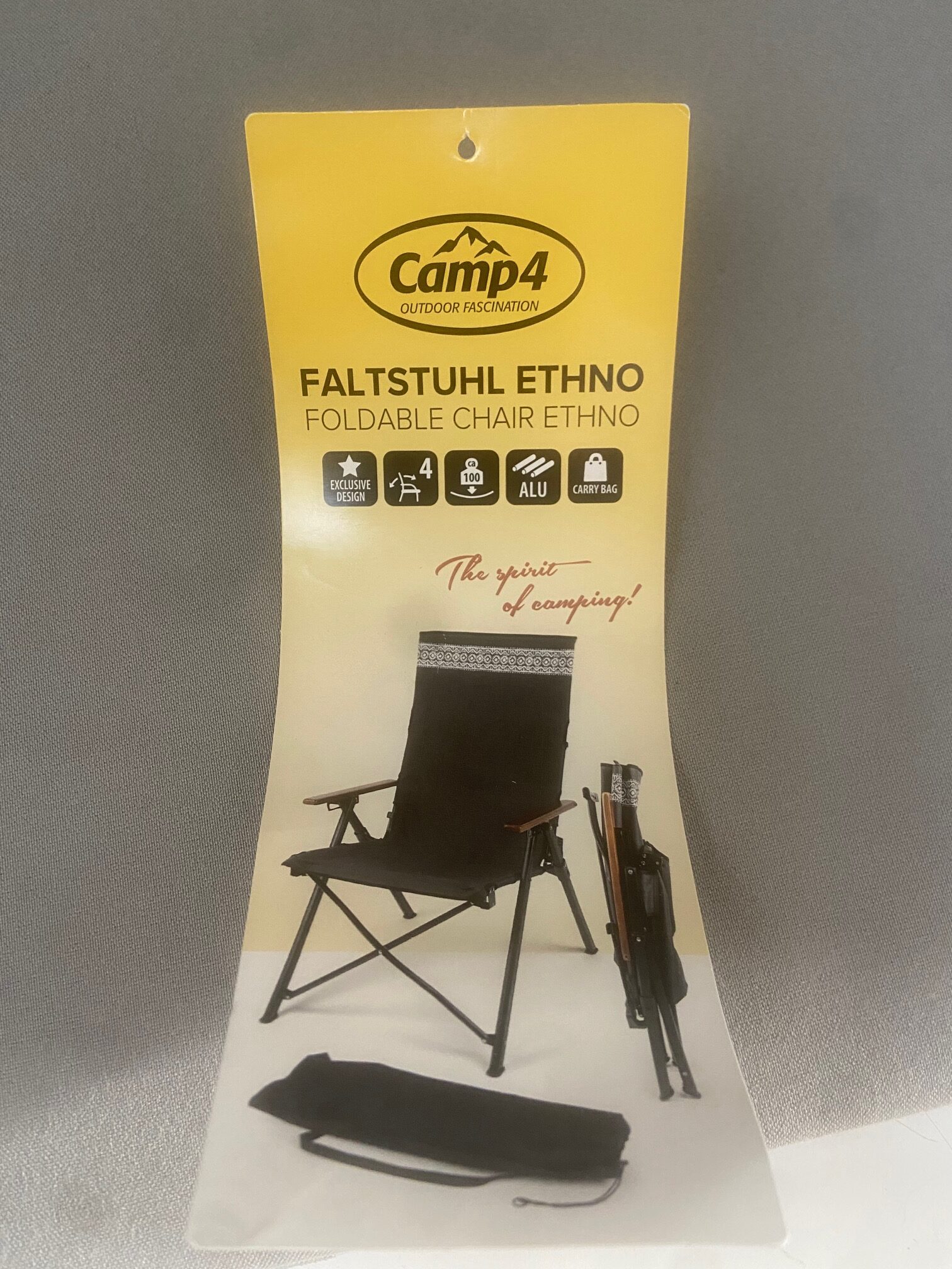 Campingstuhl Ethno, Camp 4, 102 x 60 x 68 cm , inkl. Tasche