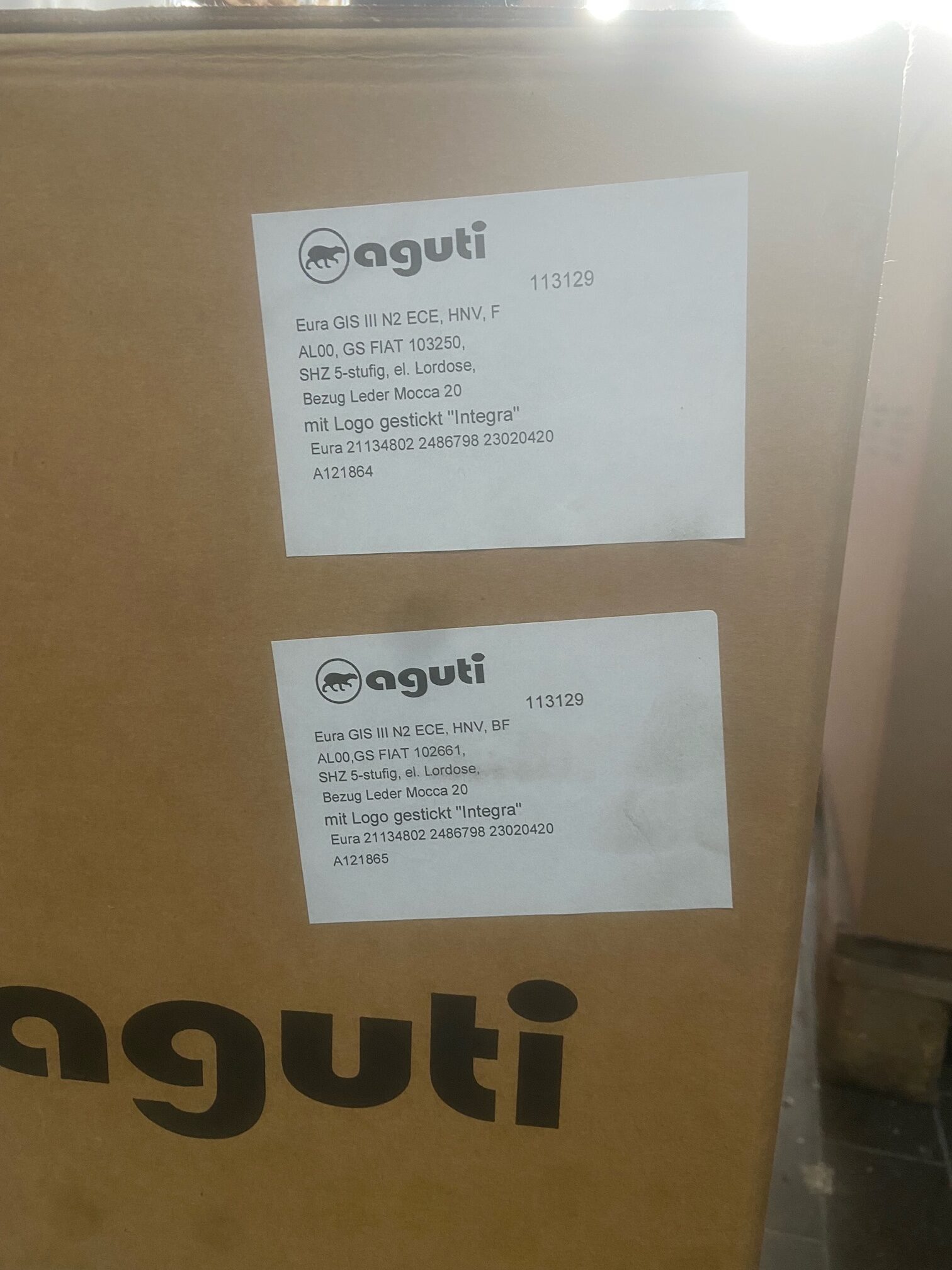 Aguti Sitz Integra, Fahrer + Beifahrerseite, Eura Gis III, Eura Mobil