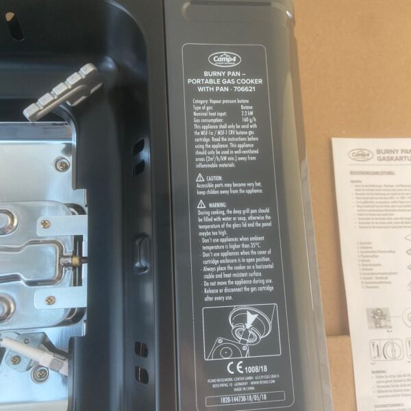 Gaskartuschen- Kocher mit Pfanne, Camp 4, 35 x 460 x 168 mm