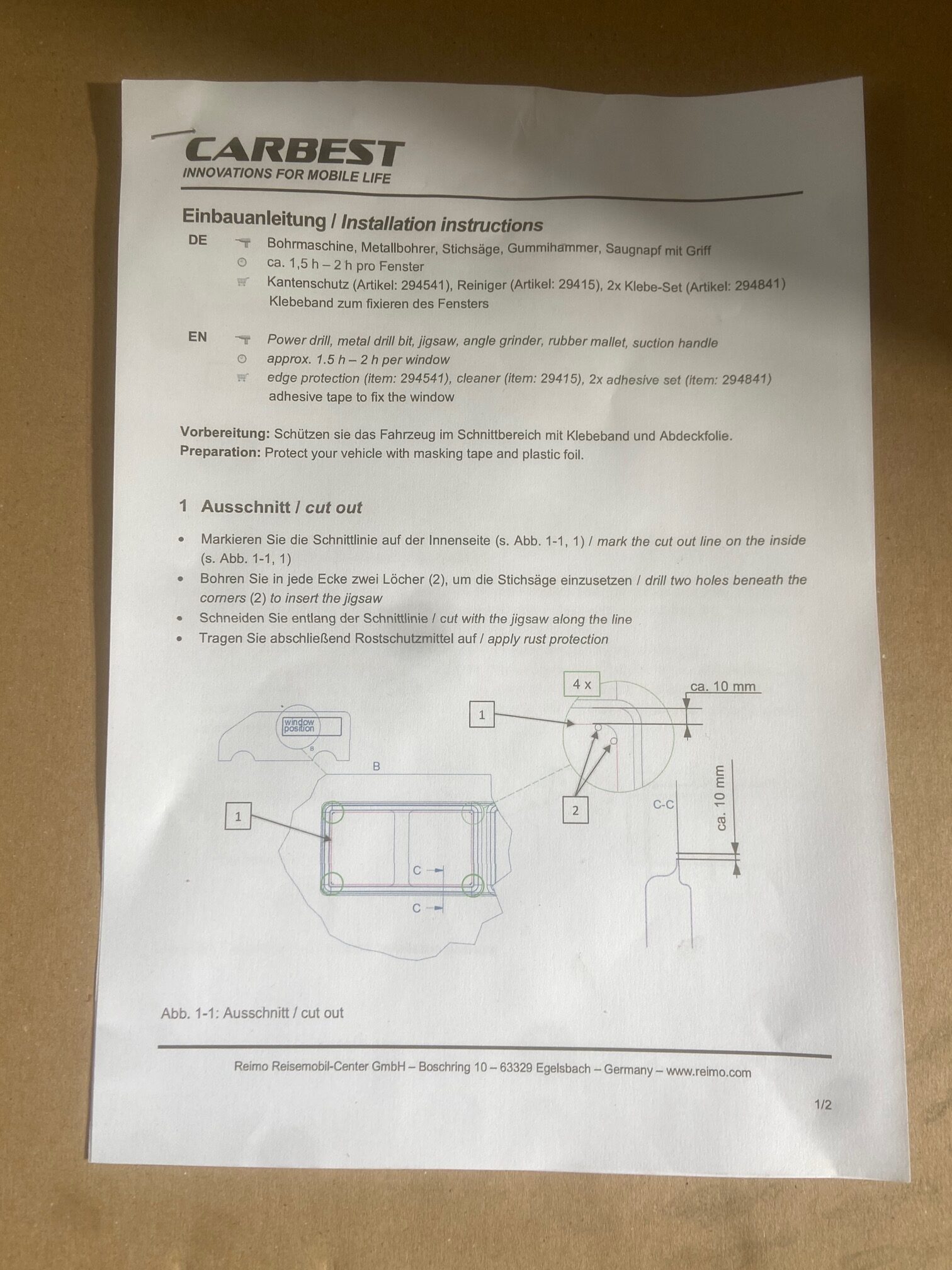 Glasfenster für Fiat Ducato, Peugeot Boxer, Citroen Jumper Bj. 2007