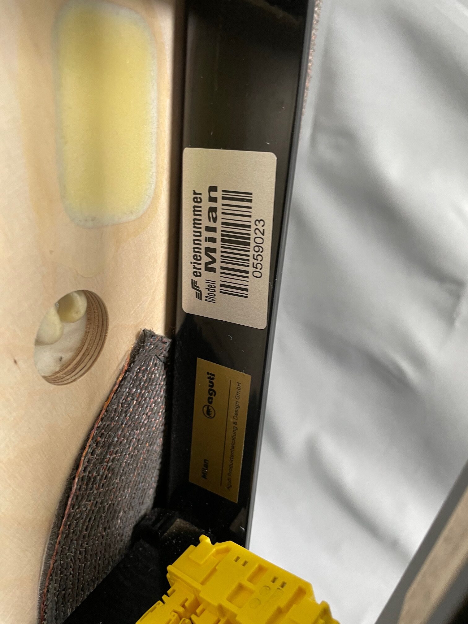 Aguti Hymer Sitz, Fahrerseite, Stoff grau / braun