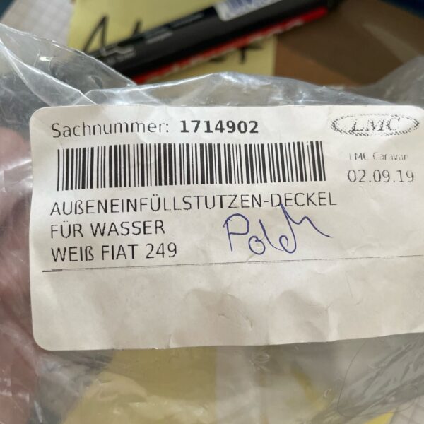 LMC Außeneinfüllstutzen Deckel für Wasser, FIAT 249, weiß