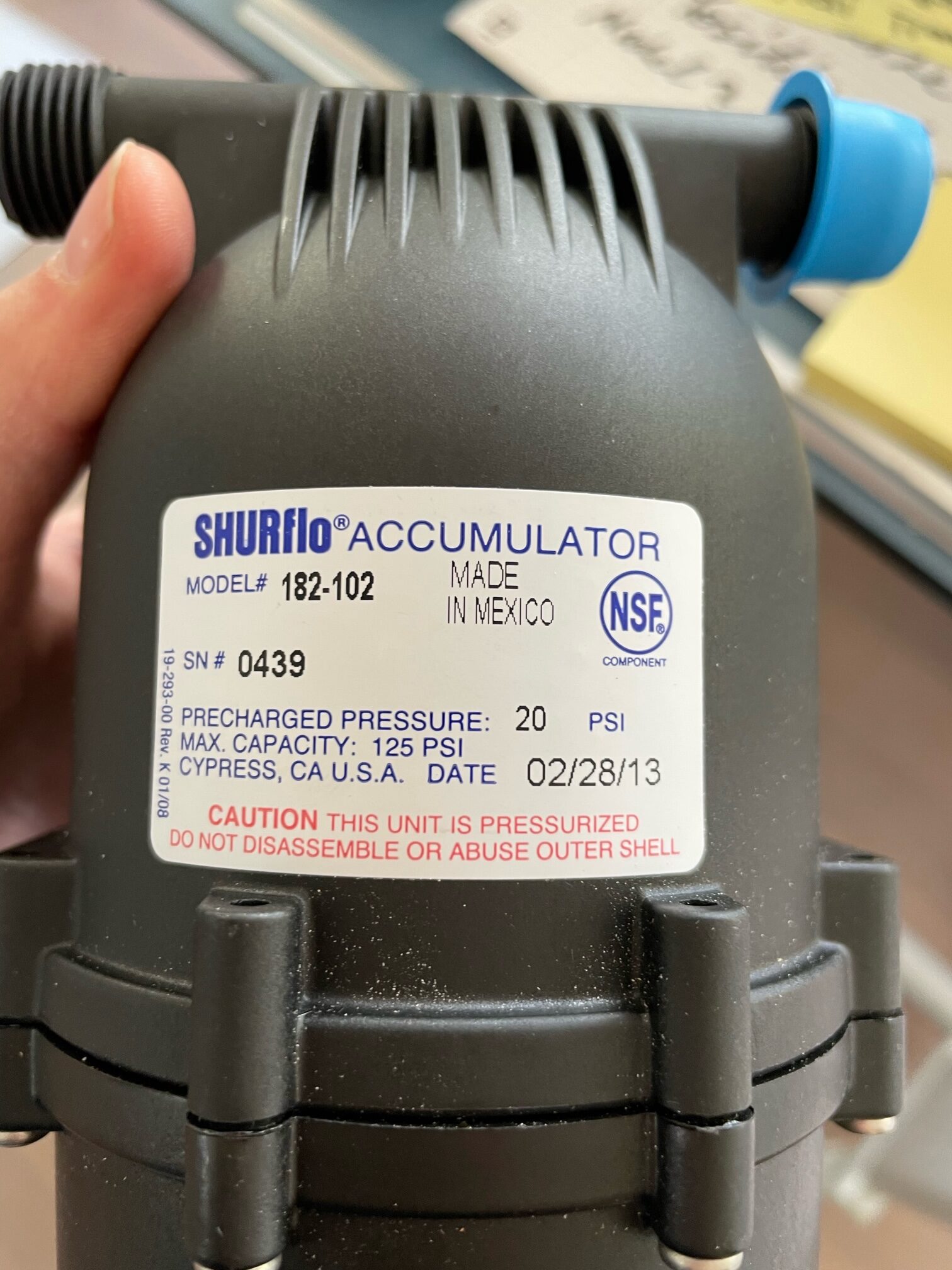 Ausgleichsgefäss Shurflo Accumulator