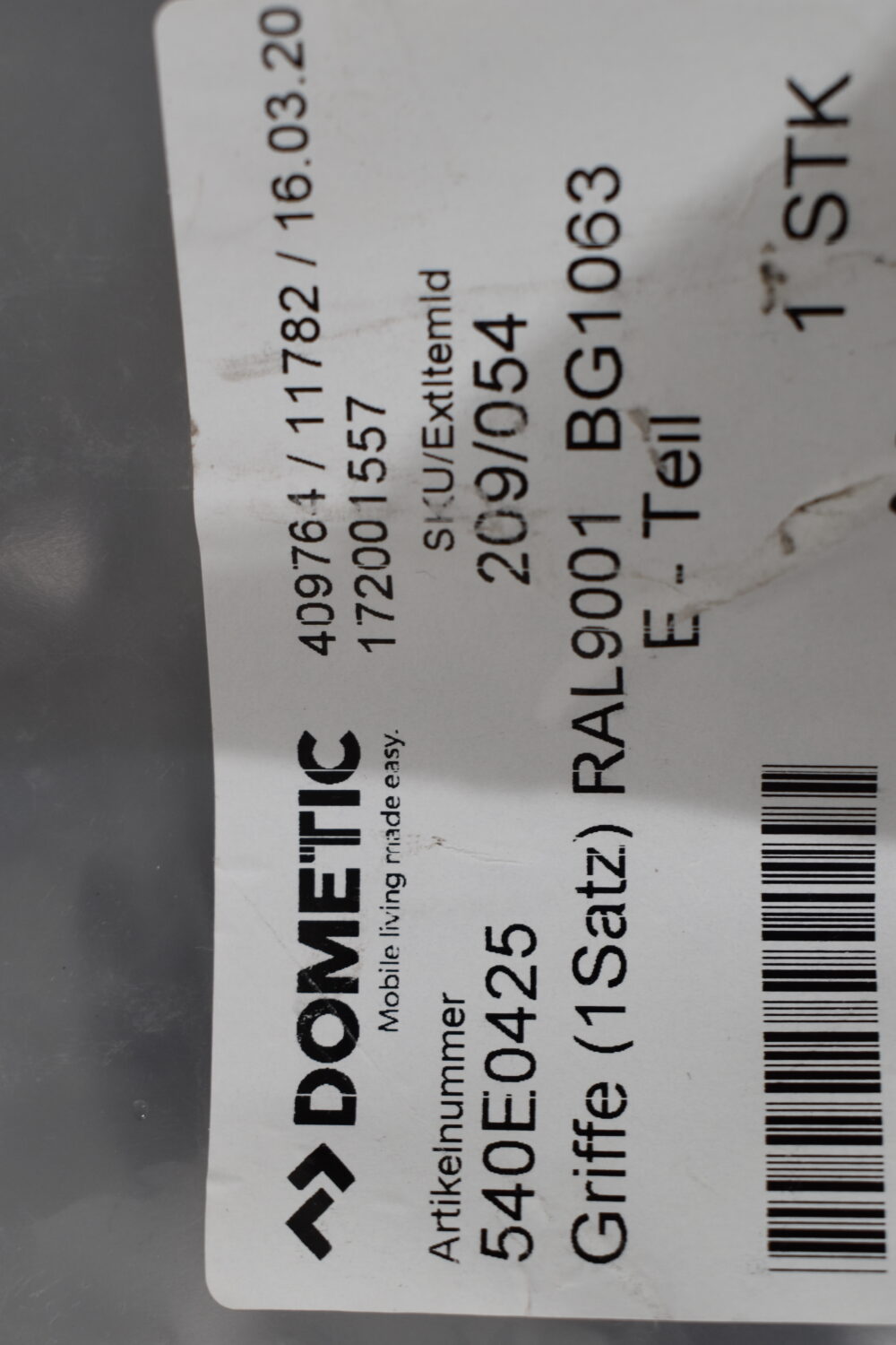 Dometic Griffe (1 Satz) Art.-Nr.: 540E0425 weiß neu – Bild 11