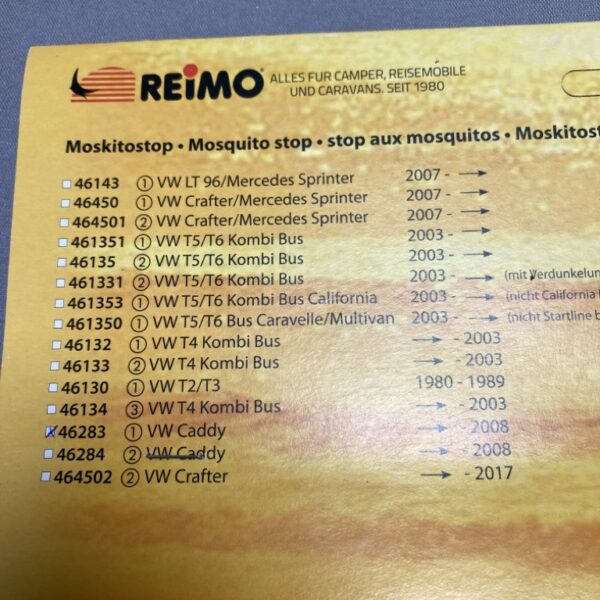 Reimo Moskitostop/Moskitonetz VW Caddy Schiebetür 2008 Art.-Nr.: 46283 neu