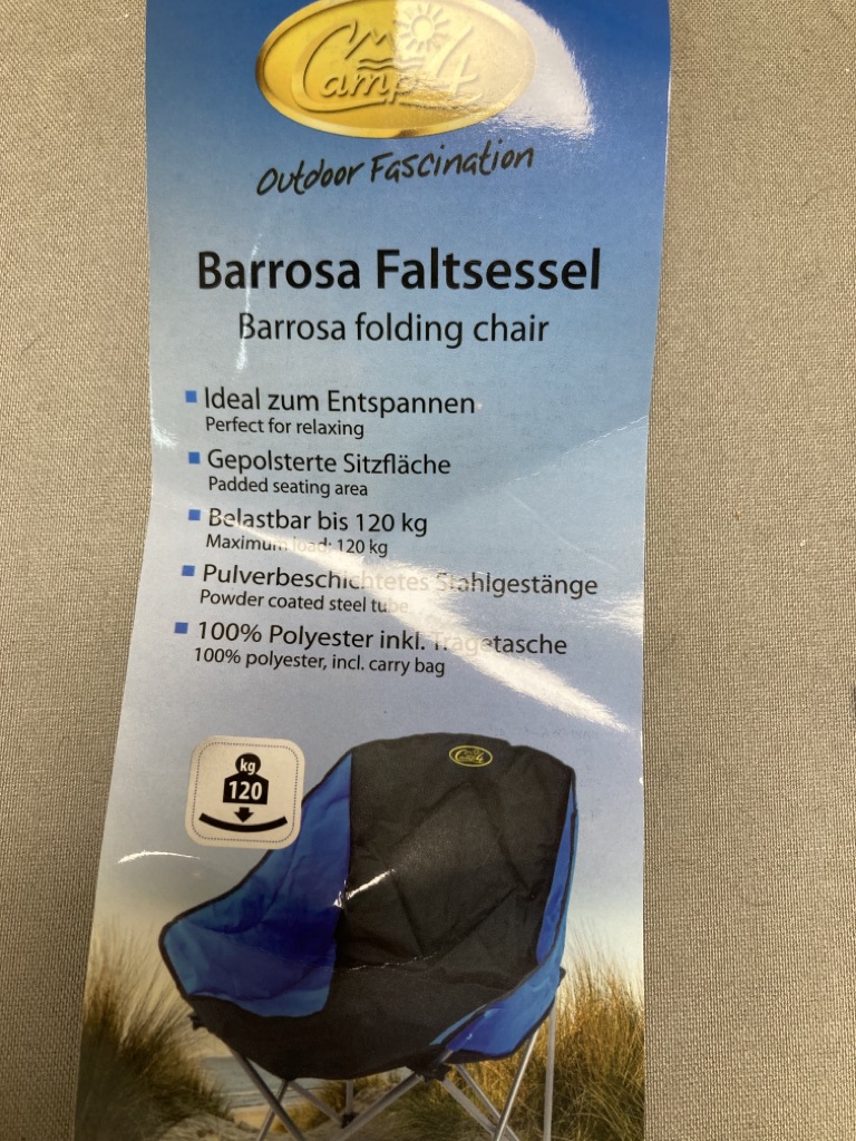 Camp4 Barrossa Faltsessel schwarz/blau neu