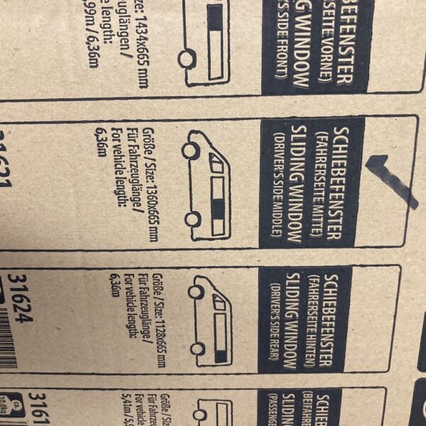 Carbest Getöntes Glasfenster für Fiat Ducato/Peugeot Boxer/ Citröen Jumper 1360x655mm Art-Nr.: 31621