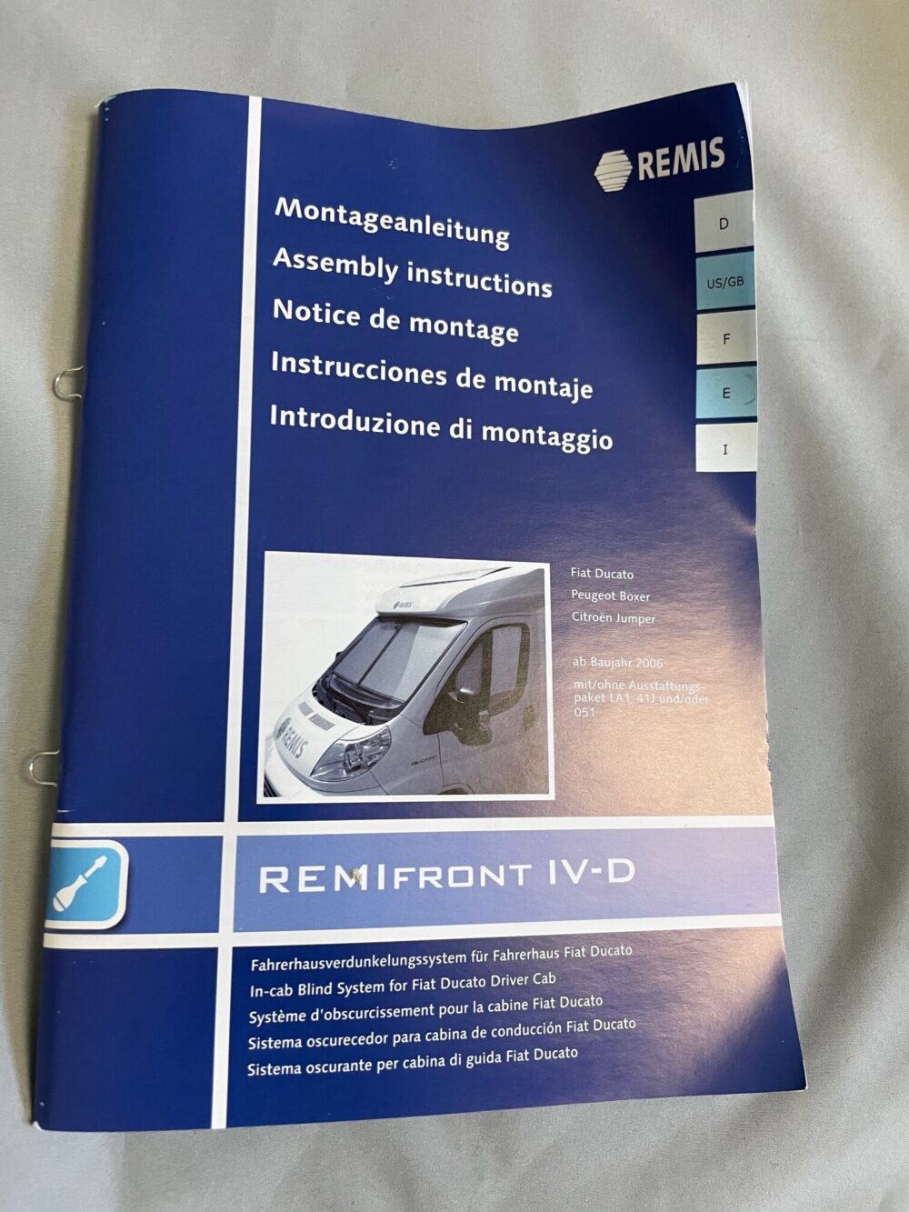 Verdunklungslösung für Fahrerkabine links, Typ 2014 X290, Fiat Ducato, Peugeot, Boxer, Citroen Jumper , Remifront
