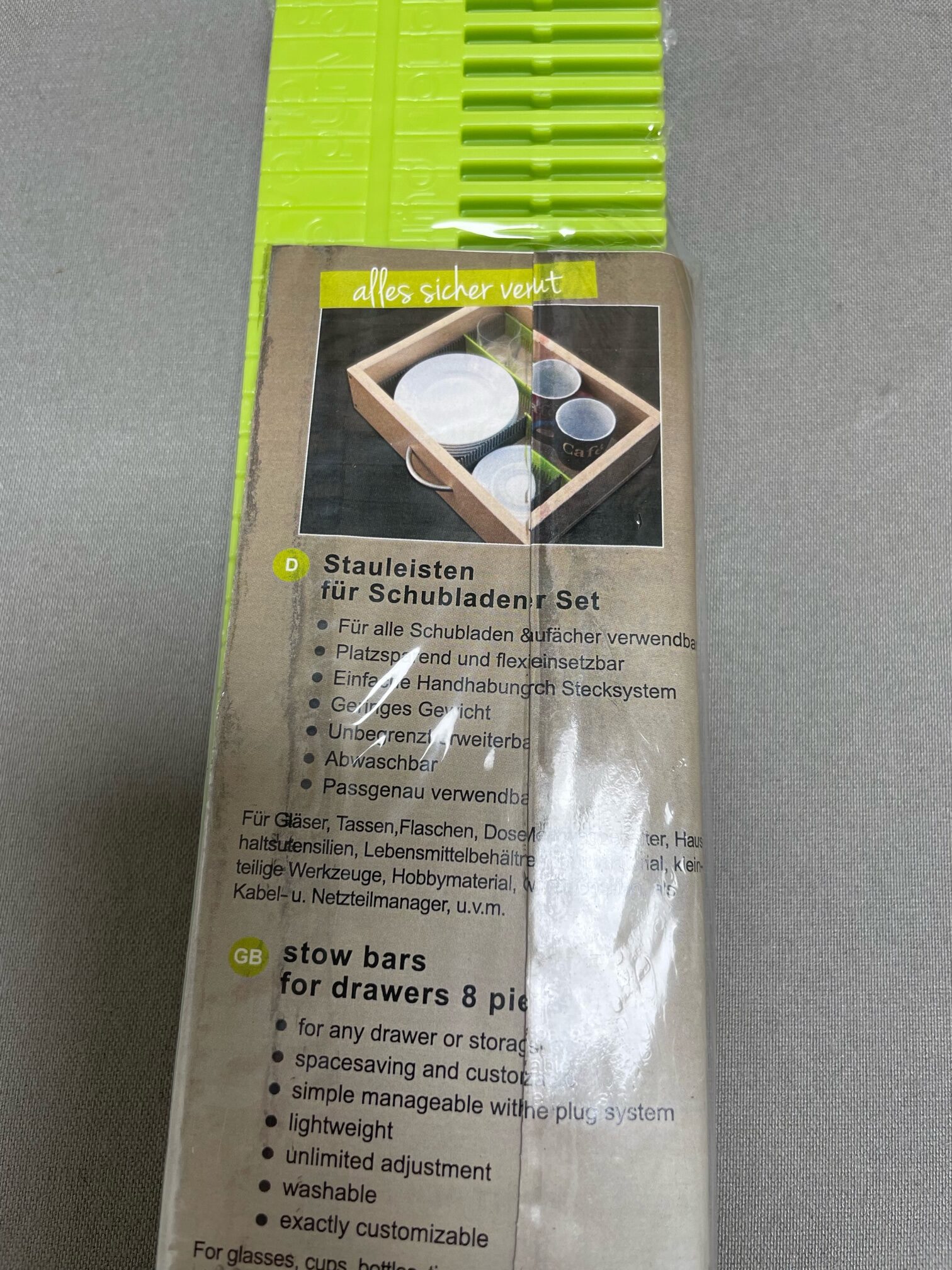 Stauleisten für Schubladen, 8er Set , Purvario