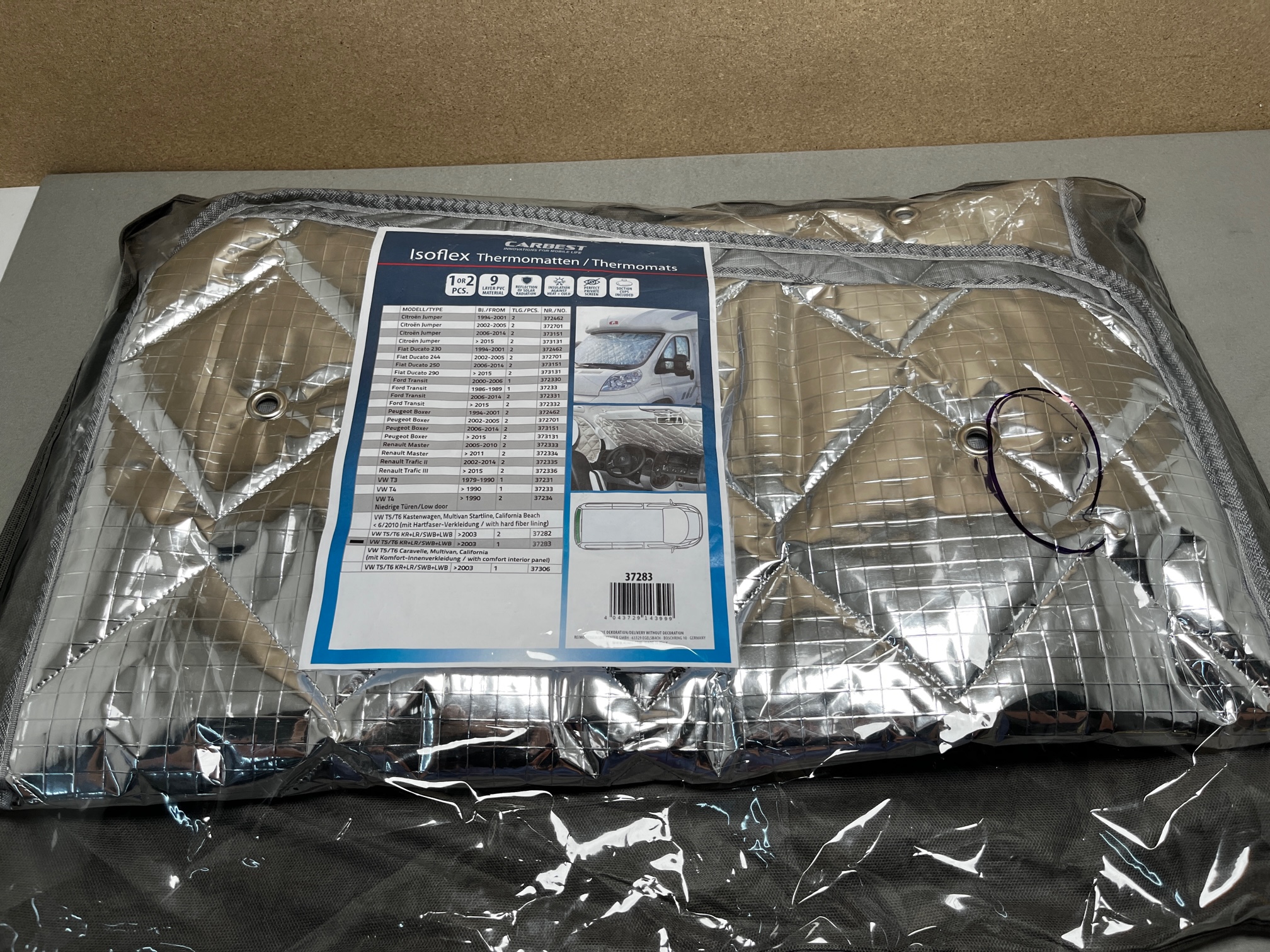 Carbest Isoflex Thermomatte für Heckklappe Heckseite für VW T5 ab 2003 37283