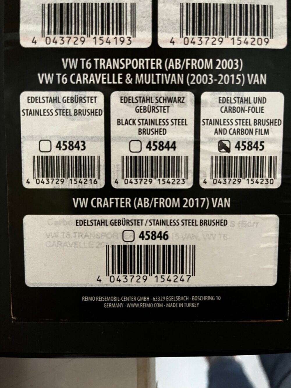 Carbest Ladekantenschutz Edelstahl & Carbonfolie VW T6 Transporter ab 2003 VW Caravelle