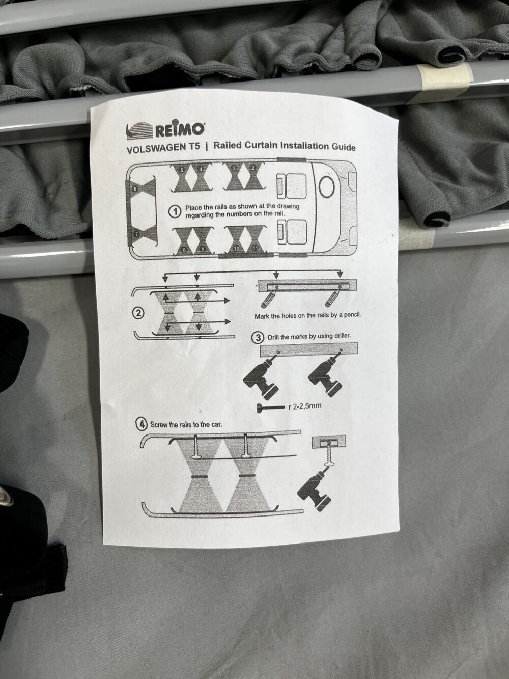 Reimo Volkswagen T5 Vorhangset blickdicht Vorhang