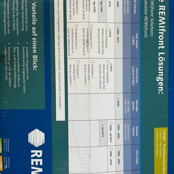 Remis Remifront Verdunklungslösung Fahrerkabine Sprinter/VW Crafter >2006 links