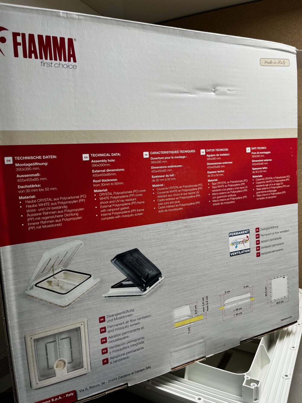Fiamma Vent weiß mit Moskitonetz