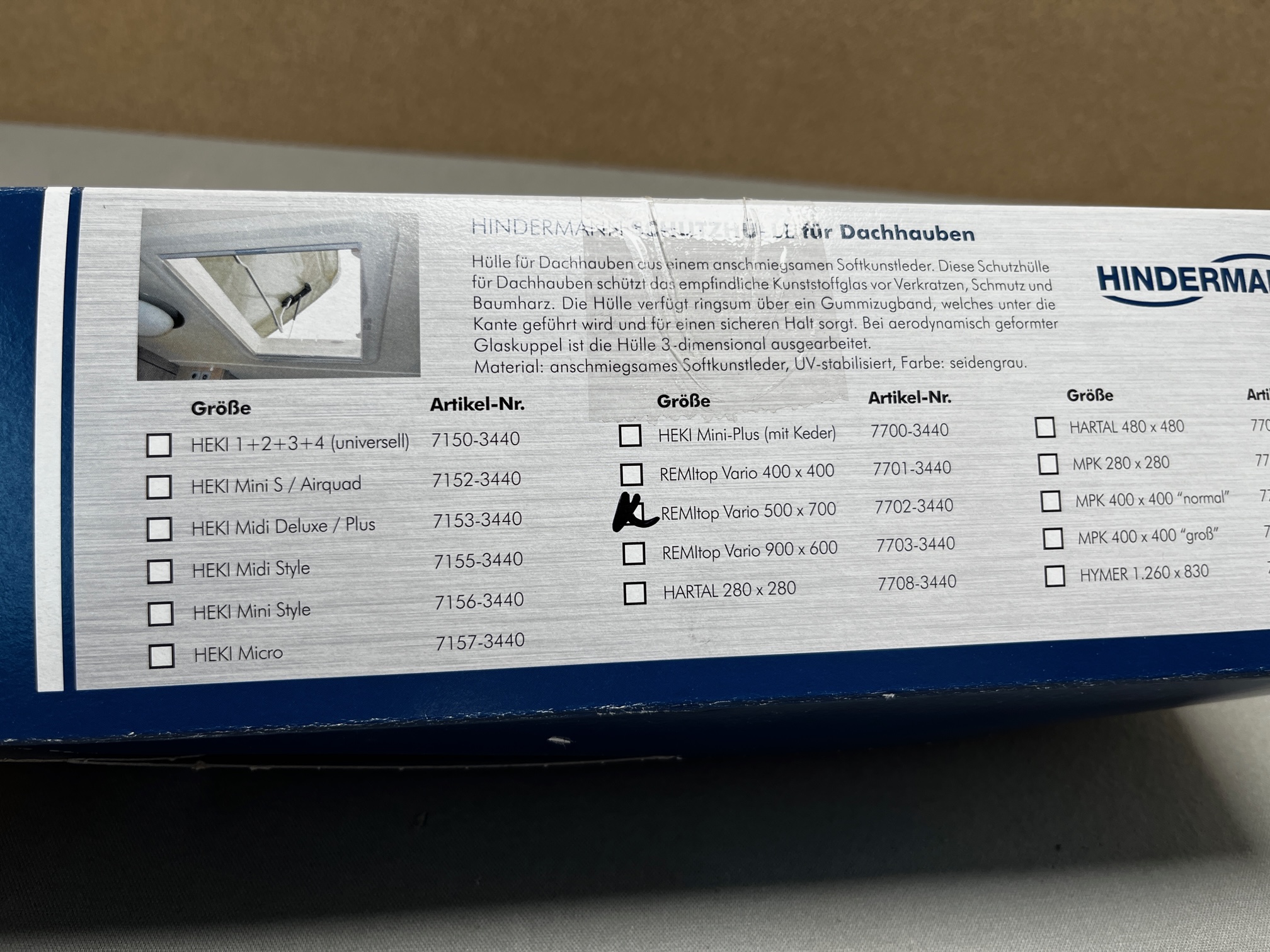 Hindermann Schutzhülle Dachhaube für Remitop Vario 500x700 Art.Nr.: 7702-3440 – Bild 3