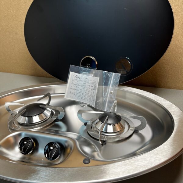 Can Gas Einbaukochfeld 2-flammig mit Glasdeckel FC-1348-S