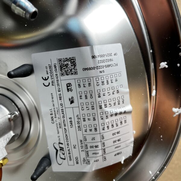 Can Gas Einbaukochfeld 2-flammig mit Glasdeckel FC-1348-S