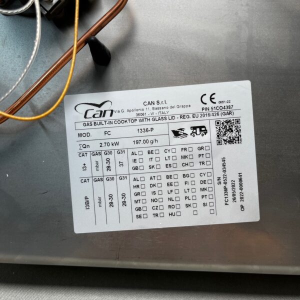 Can Gas Einbaukochfeld FC 1336-P 2-flammig 530x340mm