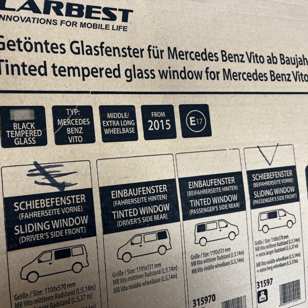 Carbest getöntes Schiebefenster Mercedes Benz Vito ab Bj. 2015 Beifahrerseite vorne 1100x570