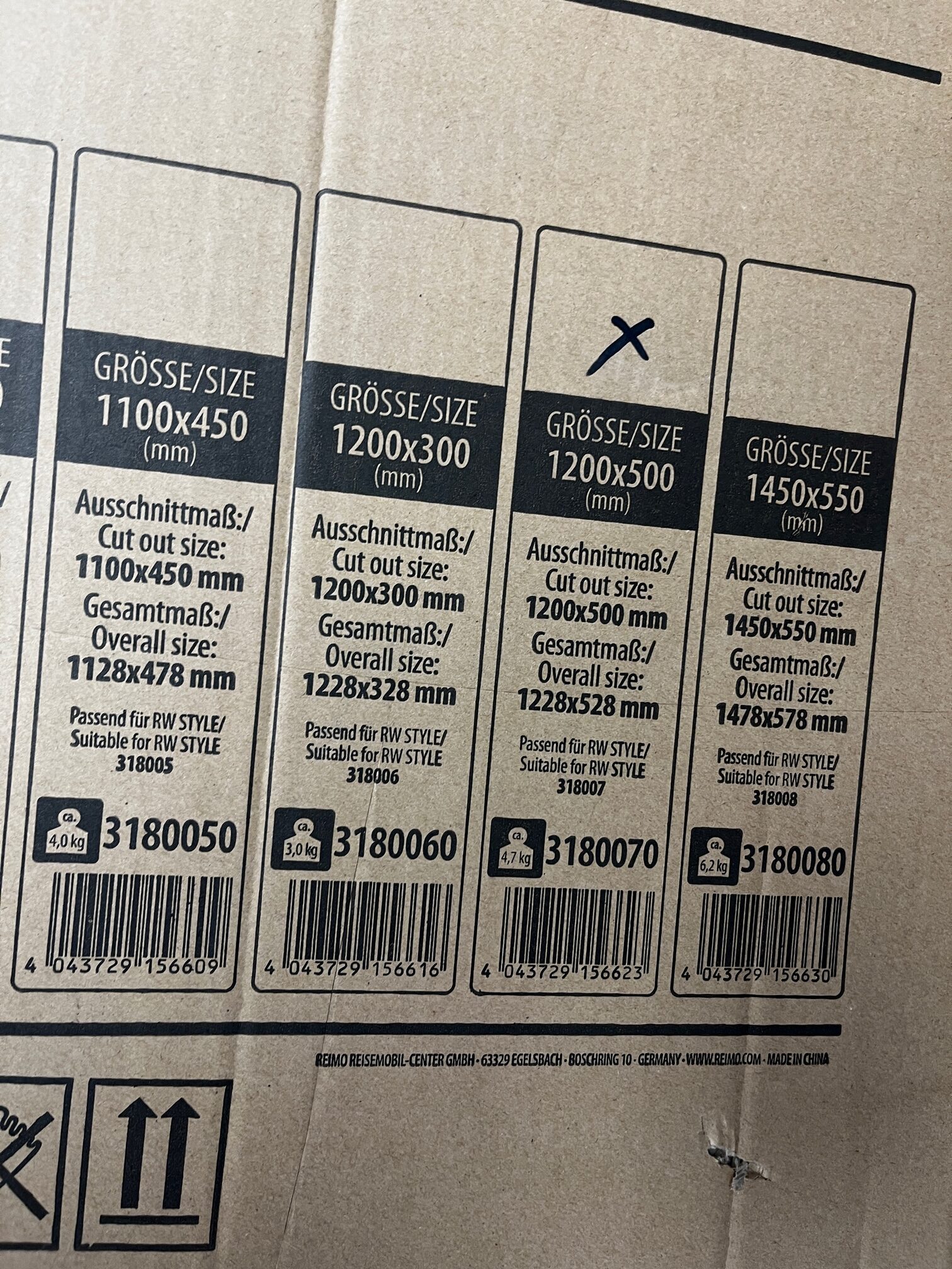 Carbest Innenrahmen für RW Style mit Verdunklung & Insektenschutz 1200x500 3180070