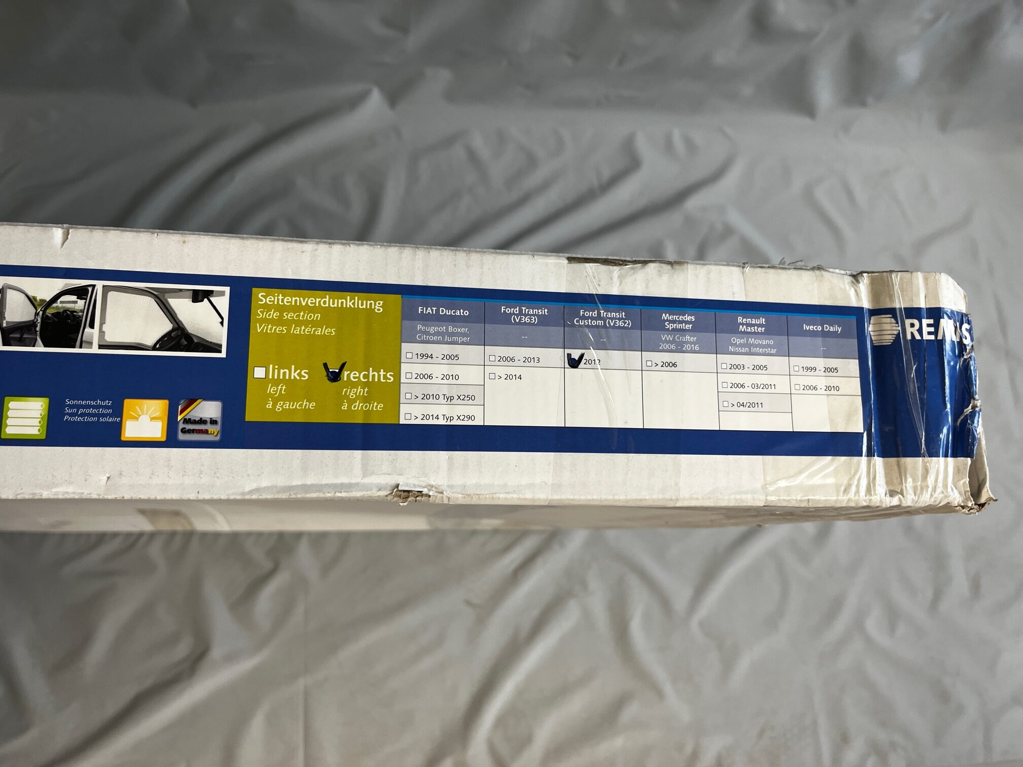 Remifront Verdunklungslösung rechts Ford Transit Custom Fahrerhausverdunklung