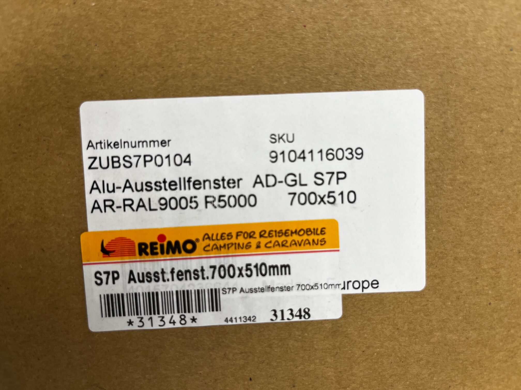 Dometic S7P Fenster mit gewölbter Außenfläche 700x510