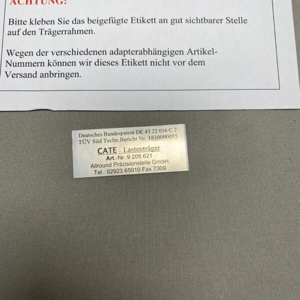 CATE Hecklastenträger 9205621 Fiat Ducato