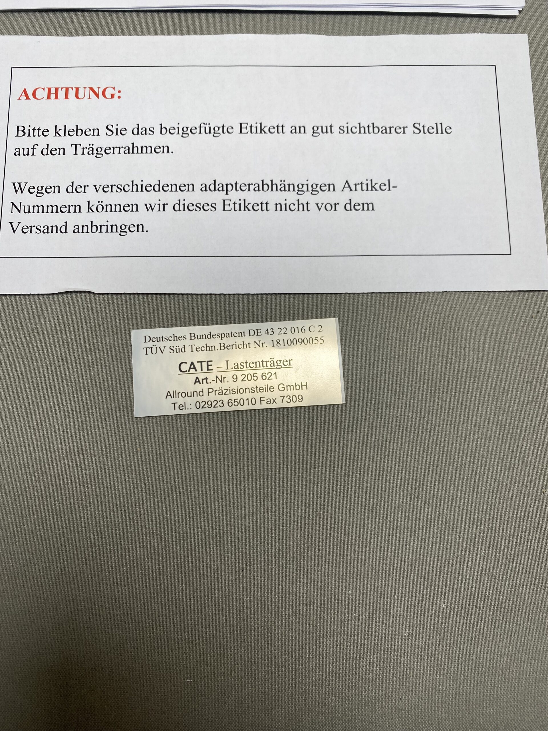 CATE Hecklastenträger 9205621 Fiat Ducato