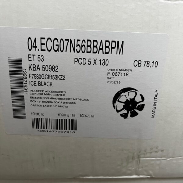 Alufelge 18`` Niesmann & Bischoff Emblem Ice Black 7,5Jx18H2 NEU