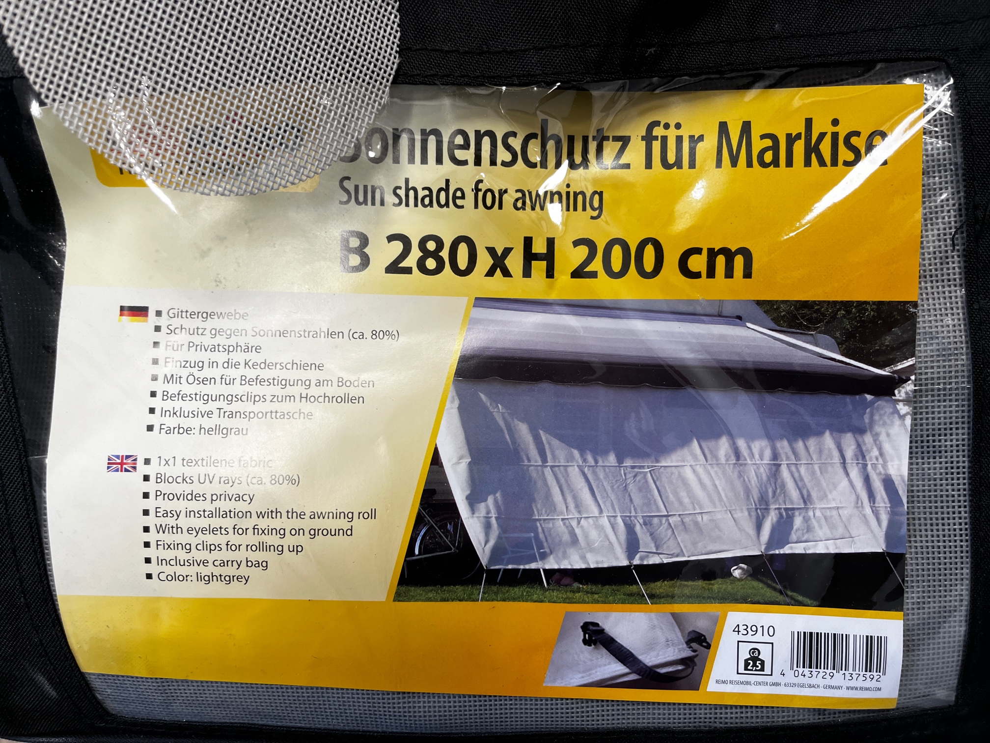 Reimo Sonnenschutz für Markise 280x200cm 43910